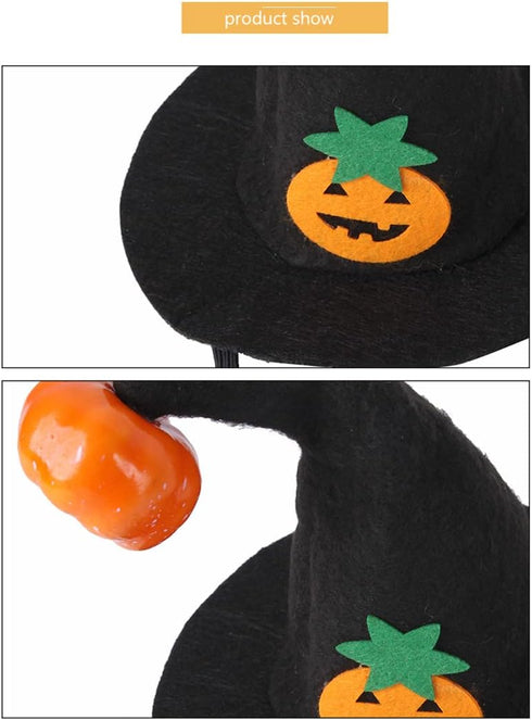 Halloween Pet Costume, Cat Dog Pumpkin Wizard Hat with Adjustable Strap for Halloween Party Clothing