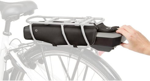 M-Wave Protect Carrier Cover for E-Bike Battery - Black, Durable Protection