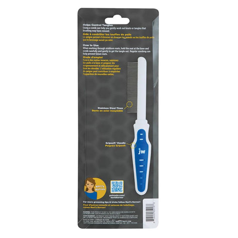JW Pet GripSoft Cat Comb for Medium & Long Haired Cat, Shedding & Tangle Removal