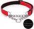 Martingale Dog Collar with Stainless Steel Chain - Adjustable Soft Padded Nylon Reflective Collar for Large Medium