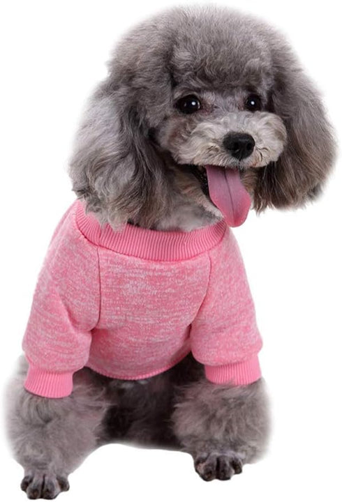 Jecikelon Dog Clothes, Soft Winter Sweater for Small Dogs, Puppies, Cat Apparel (Pink, M)