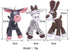 Feill Plush ChewToys with Squeakers, Cute Soft Dog Toys for Teeth Cleaning, for Indoor Puppies and Senior Pups, Plush No Mess Chew and Play (Grey Donkey)