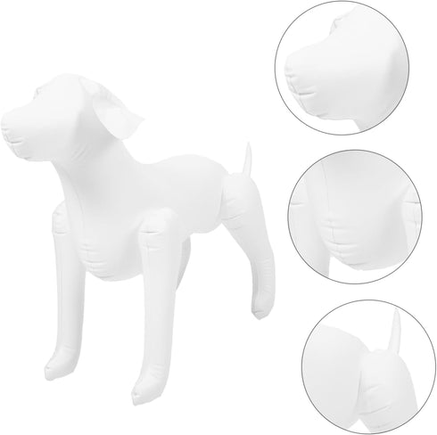 Mobestech Pet Clothing Model Dog Mannequin Display Stand, Inflatable Dog Model for Clothing Rack, White PVC