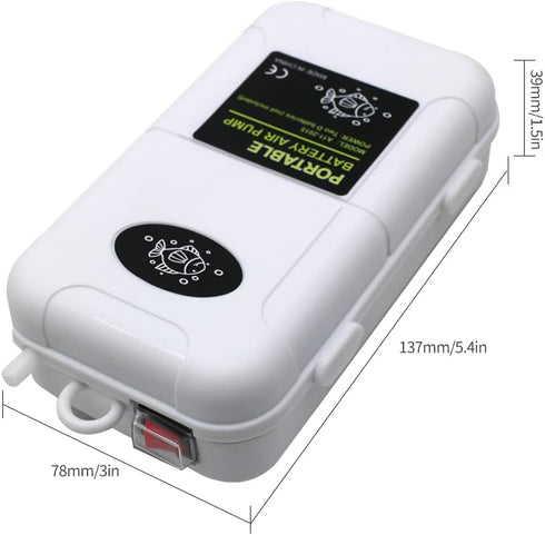 Portable Air Pump - Aquarium Aeration for Up to 6 Gallons, Fish Tank Air Bubble Aerator for Fishing and More
