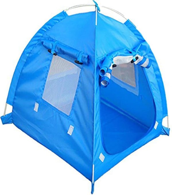 Breathable Washable Pet Puppy Kennel, Dog Cat Folding Indoor Outdoor House Bed Tent, Blue, M