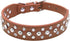 Rhinestone Dog Collar, Bling PU Leather Crystal Diamond Collar for Pet Dog Cat Puppy, S M L XL (L, Brown)