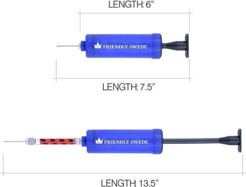 The Friendly Swede Ball Pump for Sports Balls - Hand Air Pump with Needles and Nozzles, Multipack