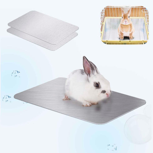 Rabbit Cooling Pad, FIPASEN 11.8x7.9 IN Mat for Hamster, Bunny, Guinea Pig & Small Pets - 2PCS