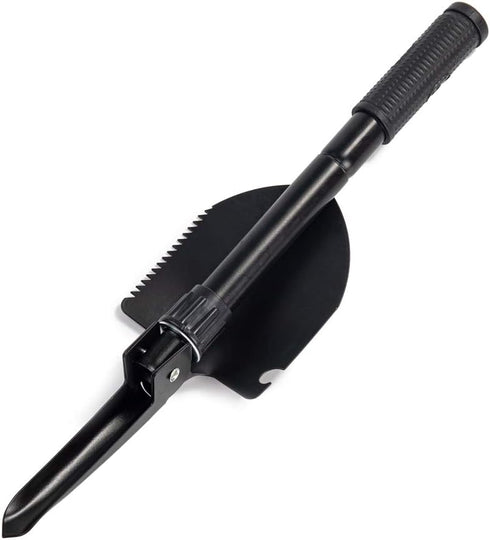 Gardening Folding Shovel, Military Camping Shovel, Survival Gear Entrenching Tool with Carrying Pouch (Black)