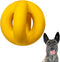 Indestructible Ring Ball for Aggressive Chewers, Non-Toxic Natural Rubber Dog Toys, Butter Scent, Yellow (4.5”)
