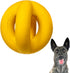 Indestructible Ring Ball for Aggressive Chewers, Non-Toxic Natural Rubber Dog Toys, Butter Scent, Yellow (4.5”)