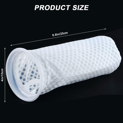 4Pcs 4inch 150 Micron Honeycomb Filter Socks, 3D Design Aquarium Filter Bags for Saltwater and Freshwater