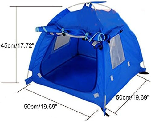 Breathable Washable Pet Puppy Kennel, Dog Cat Folding Indoor Outdoor House Bed Tent, Blue, M