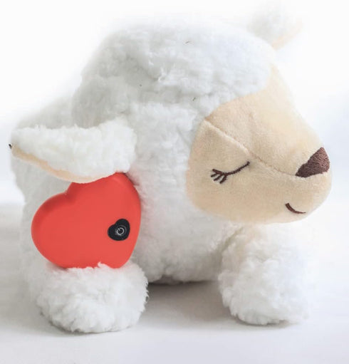 Dog Heartbeat Toy for Anxiety Relief - Soft Plush Calming Toy for Puppy Behavioral Training - Sheep Companion Pillow