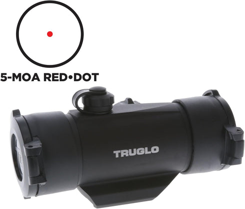 Truglo Traditional 1x30mm Red-Dot Sight, 5-MOA, Adjustable, Durable, Lightweight, Waterproof, Fogproof, Shock