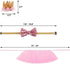 Dog Tutu Skirt, Dog Birthday Party Supplies Pink Bowtie and Crown Hat Skirt Pet Outfit Dog Princess Costume for Wedding Halloween Christmas Holidays