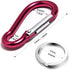 H&W 1.8'' Small Aluminum Carabiner D Ring 32pcs, Durable Spring-Loaded Gate Clips, 8 Colors