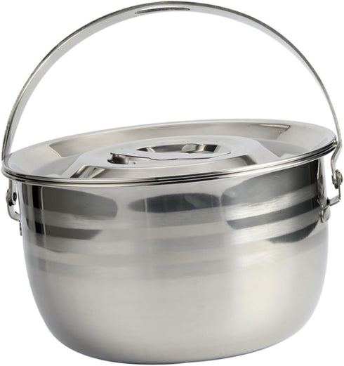 TIDTALEO 1pc Camping Pot Campfire Kettle Stock Pot Stainless Steel Saucepan Soup