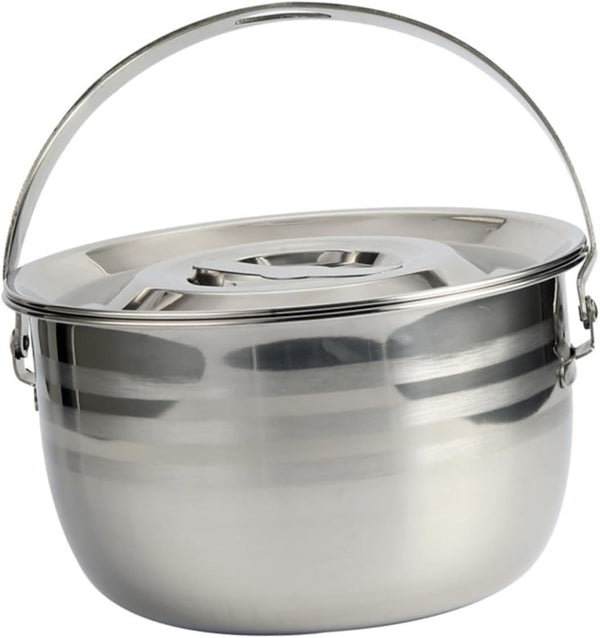 TIDTALEO 1pc Camping Pot Campfire Kettle Stock Pot Stainless Steel Saucepan Soup