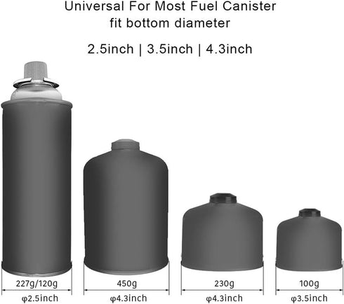 Folding Universal Fuel Can Canister Stand - Caudblor Tripod Stabilizer for Camping Stoves, Outdoor Hiking