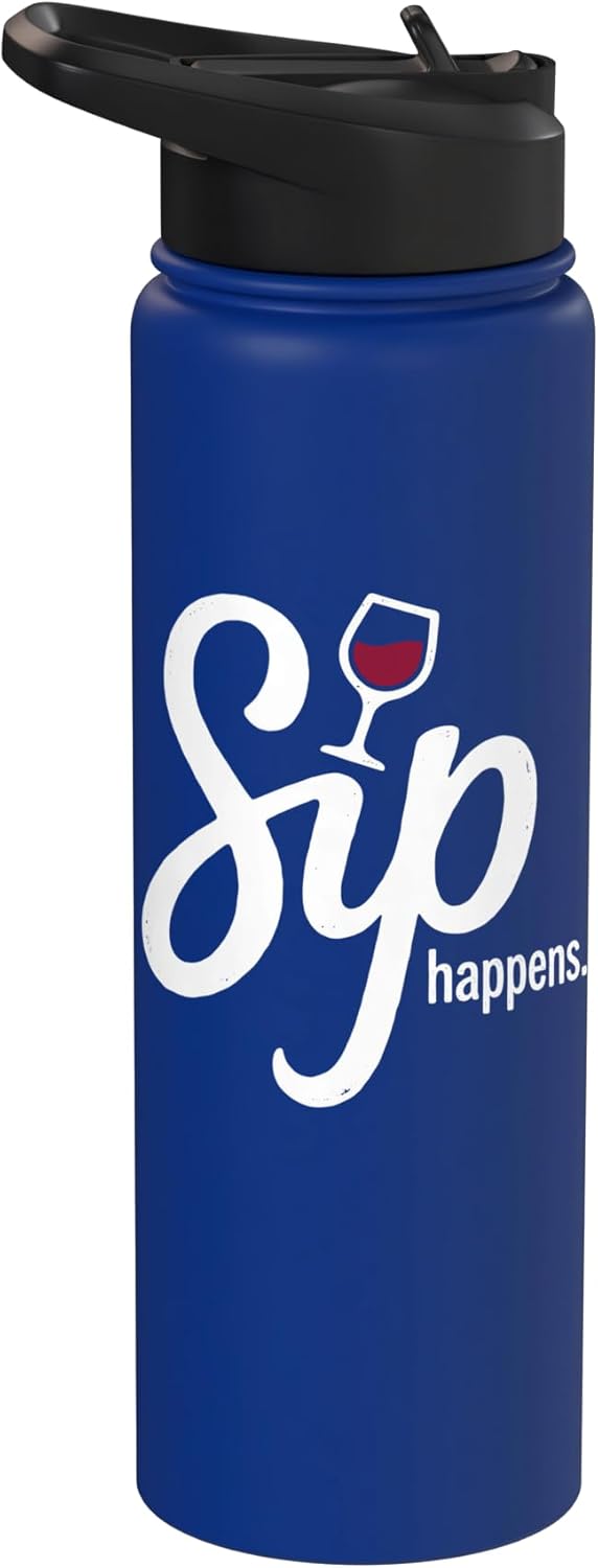 Wine Drinker Humor Tee Winery Life Wine Sommelier Sip Happens Wine Lover Sommelier Drinking Party winemaker Stainless Steel Insulated Water