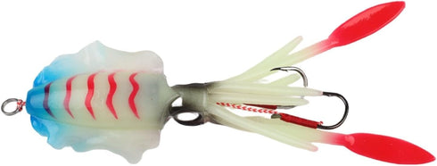 Tuna(A1067) FABULETTA Squid Jig Lures, Soft PVC Rigged Bait with UV Luminous Glow, Multi-Angle Reflection for Saltwater