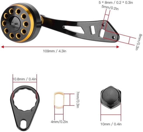 Tbest Knob Power Handle Grip for Fishing Reel - CNC Knob with Fittings Replacement Parts Accessory
