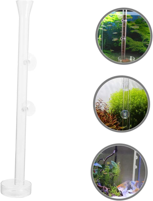 2.5cm 40cm Toyvian Acrylic Aquarium Fish Feeder with Diameter Feeding Column and Shrimp Feeding Dish Fish Tank Feeder