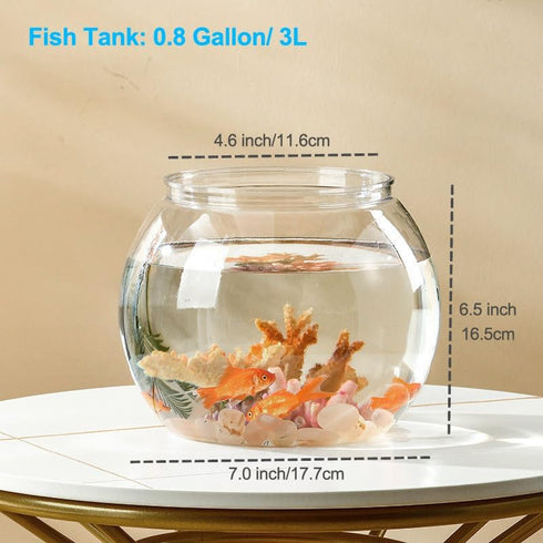 Mini Aquarium Starter Kits, Fish Tank (0.8Gallon/ 3L)