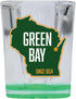 Green Bay Wisconsin State Shape Design Souvenir 2 oz Shot Glass Square