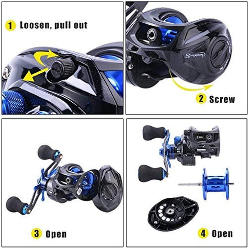 Sougayilang Baitcasting Reel, 7.0:1 Gear Ratio, Super Smooth Power Fishing Reel