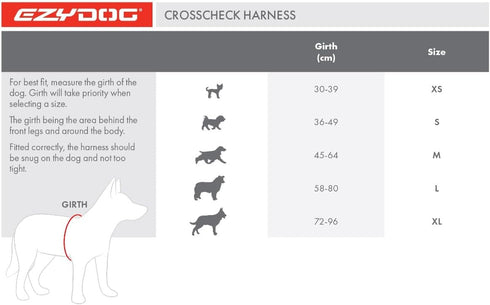 EzyDog Crosscheck Harness - Dog Training No Pull Harness, Escape Proof, Reflective, Comfortable Fit (S, Blue)