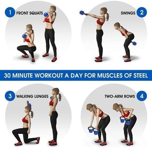 Yes4All Kettlebell Vinyl Coated Cast Iron, Great for Dumbbell Weights Exercises, Full Body Workout Equipment
