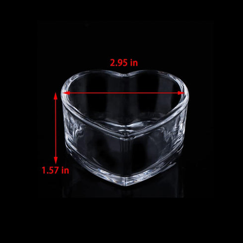 Hamster Transparent Glass Food and Water Dish - Cute Heart-Shaped Feeding Bowl for Hamster Hedgehog Small Pet