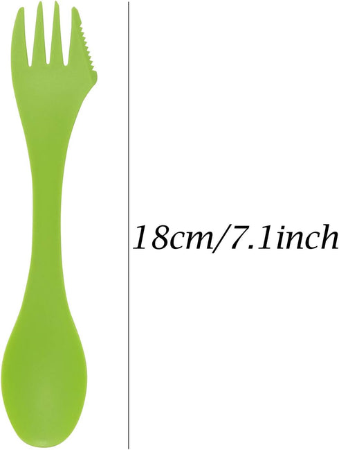 Honbay 6PCS Colorful BPA Free Tritan Sporks - Versatile 3 in 1 Utensil Spoon, Fork & Knife Combo