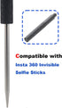 Rigdance 7.09" 1/4-20 Insta360 Golf Monopod Selfie Stick Spike, Staniless Steel Screw Camera Ground Spike for Invisible