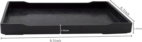 OMEM Reptile Bowl, Large Food and Water Dish, Simulated Wood Grain Surface, Enough Space for Bath, M, Black