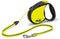 FLEXI Neon Retractable Dog Leash, 16 ft, Small, Black/Yellow Cord