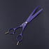 Professional Dog Grooming Scissor Kit - Purple Dragon 7.0 inch Hair Cutting, Curved & Chunker Shears with Bag