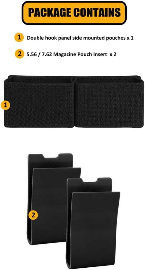KRYDEX 5.56 Triple/Double Mag Insert, 7.62 Magazine Pouch with Polymer Holster