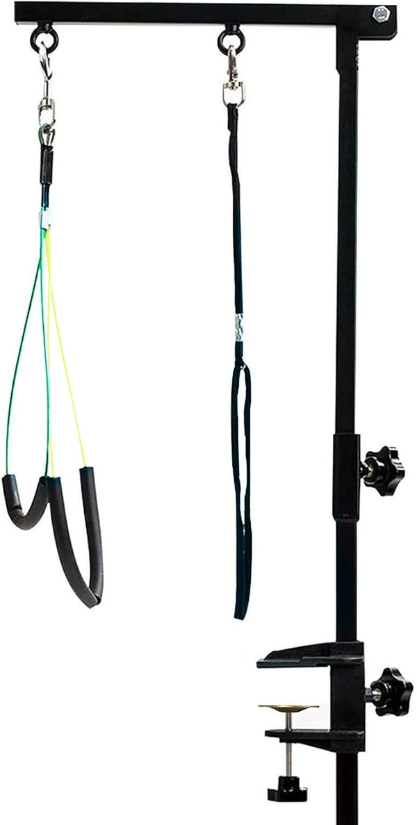 Foldable Pet Dog Grooming Arm with Clamp, Tool Loop Noose & No Sit Haunch Holder for Medium & Small Pets