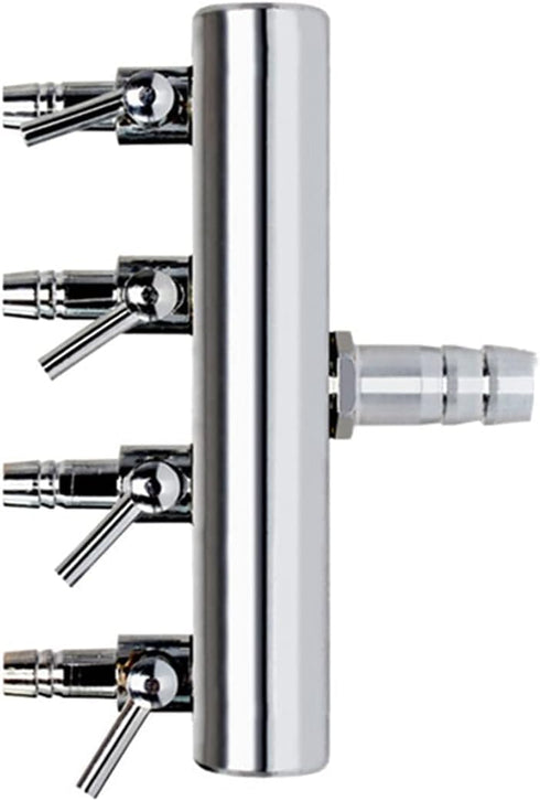 Stainless Steel Aquarium Fish Tank 4 Ways Air Flow Splitter, Lever Control Valve