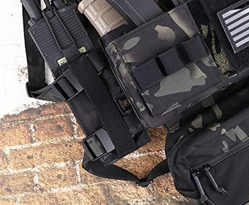 KRYDEX Mag Holder Radio Pouch with Hook and Loop Cummerbund for Tactical Chest Rig Vest