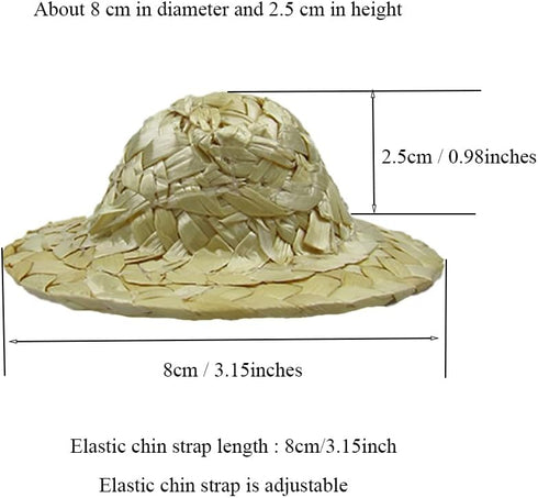 3Pcs Chicken Hats for Hen Small Animal Straw Hat Helmet for Real Chickens 3.1 Inch Mini Hamster Pet Chicken Top Hat with Adjustable Elastic Chin Strap Funny Chicken Costumes Hat for Birds, LXLVOUEG