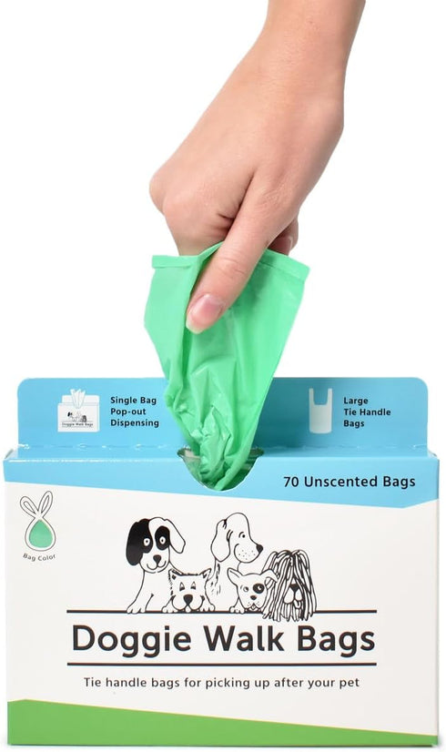 Extra Large Easy-Tie Dog Poop Bags: Strong, Leak-Proof Waste Disposal
