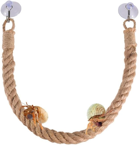 DONGKER Hermit Crab Climbing Rope,Sisal Rope Lizards Climbing Ladder Toy with Hook