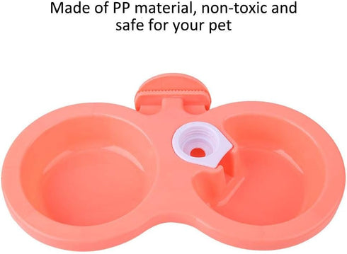 Double Dog Cat Bowls, Water and Food Bowl Set, Hanging Pet Bowl Anti-overturning for Small or Medium Dogs Cats