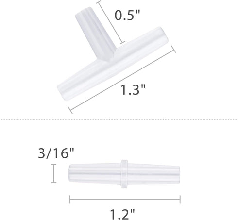 Pawfly 40-Piece Aquarium Air Valve Connector, White Plastic Inline Tubing, 3-Way T & Straight