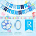 Sumind 18 Pcs Dog Birthday Party Supplies, Pet Birthday Bandana, Balloon Banner, Hat with 0-8 Figures, Touch Ink Pad,