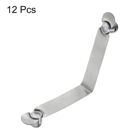 HARFINGTON 12pcs Double Button Kayak Paddle Snap Spring Clip, 60x10mm, 65Mn Spring Steel V-Shaped Locking Tube Clips